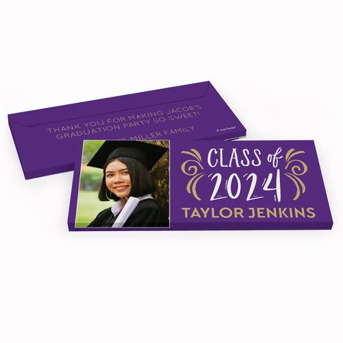 Deluxe Personalized New Bonnie Seal Graduation Hershey's Chocolate Bar in Gift Box