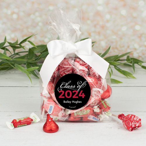 Personalized Class of Graduation Red Candy Goodie Bag