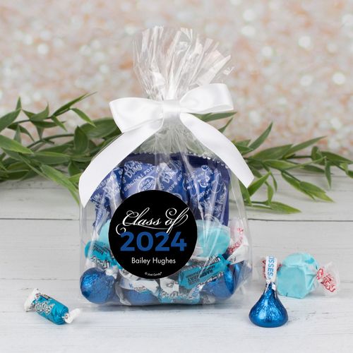Personalized Class of Graduation Blue Candy Goodie Bag
