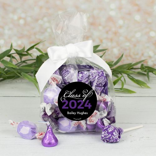 Personalized Class of Graduation Purple Candy Goodie Bag