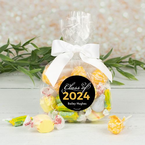 Personalized Class of Graduation Yellow Candy Goodie Bag
