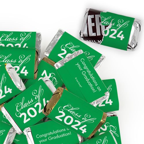 Green Graduation Candy - Class Of Wrapped Hershey's Miniatures