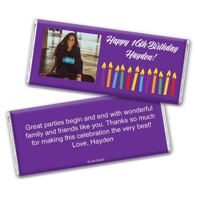 Personalized Birthday Candles With Photo Chocolate Bar