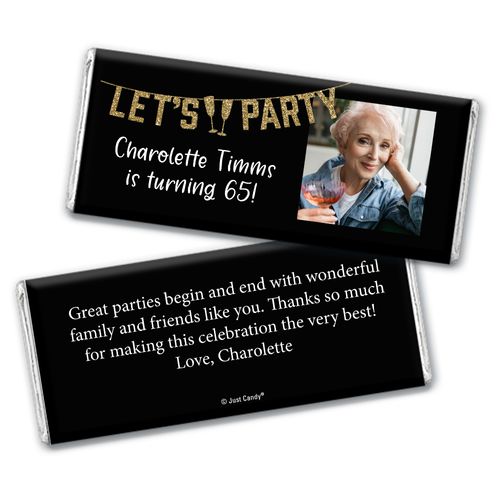 Personalized Birthday Let's Party With Photo Chocolate Bar