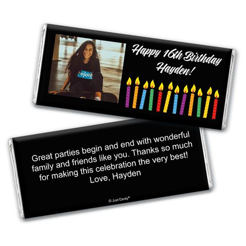 Personalized Birthday Candles With Photo Chocolate Bar