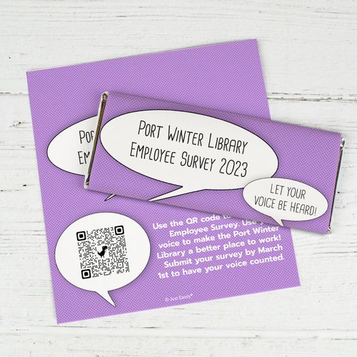 Personalized Business Promotional Survey Bubble Chocolate Bar Wrappers Only