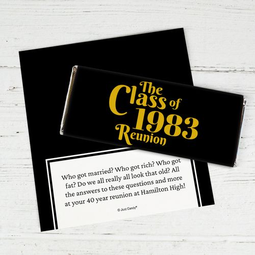 Personalized Retro Class Reunion Chocolate Bar Wrappers Only