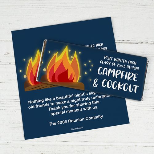 Personalized Campfire Reunion Chocolate Bar Wrappers Only