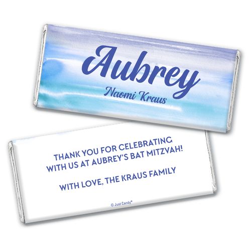 Personalized Blue Paint Strokes Chocolate Bar