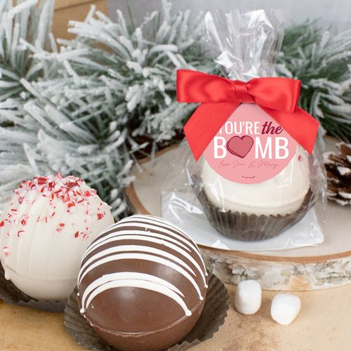 Personalized You're The Bomb Pink Valentine's Day Favor Hot Chocolate Bomb