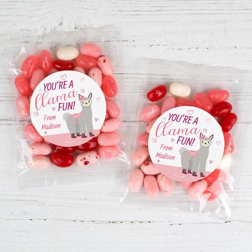 Personalized You're A Llama Fun Candy Bags with Jelly Belly Jelly Beans