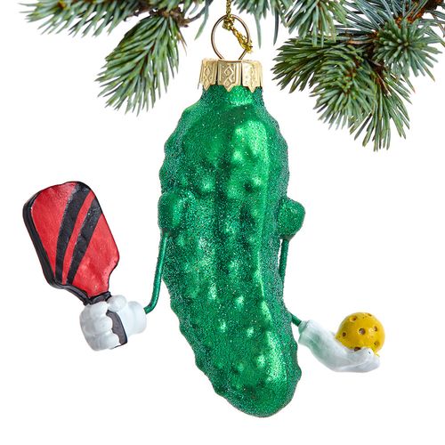 Glass Pickleball Holiday Ornament