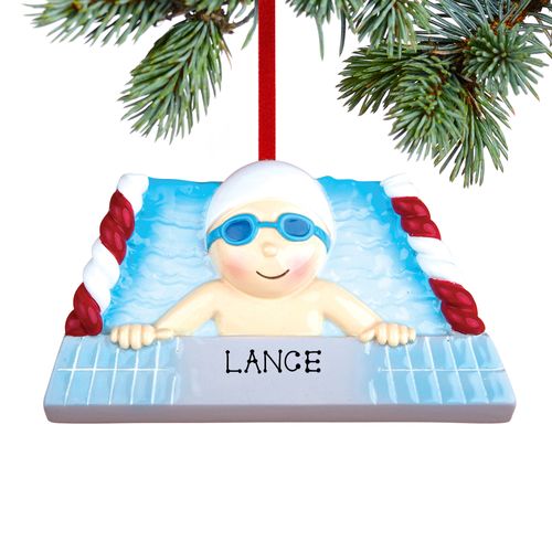 Swimming Boy Holiday Ornament