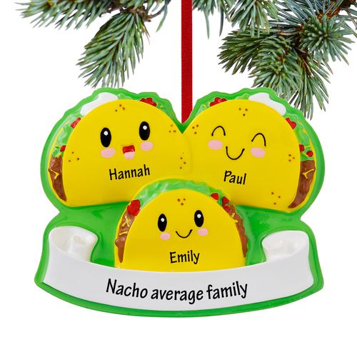 Taco Family Of 3 Holiday Ornament