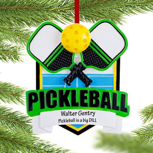 Pickleball Racket And Ball Holiday Ornament
