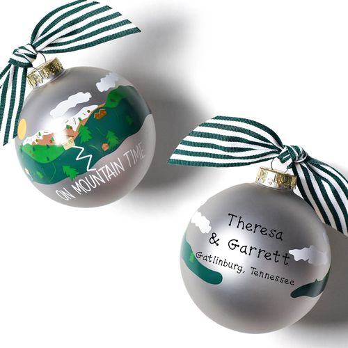 Personalized Mountain Time Holiday Ornament