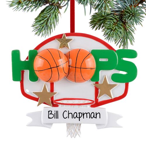 Personalized Hoops Basketball Holiday Ornament