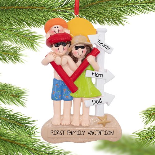 Personalized Beach Day Holiday Ornament