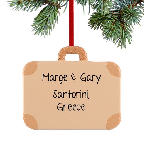 Personalized Blank Suitcase Holiday Ornament
