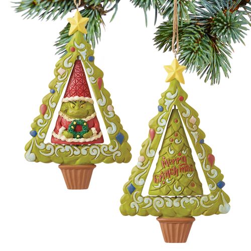 Grinch Gnome Spinning Tree Holiday Ornament