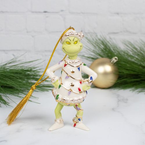 Lenox Grinch With Lights Holiday Ornament