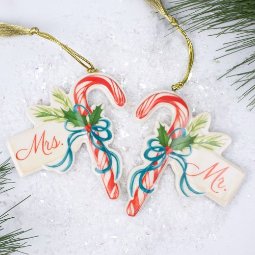 Lenox Mr & Mrs Holiday Ornament Set Of 2 Holiday Ornament