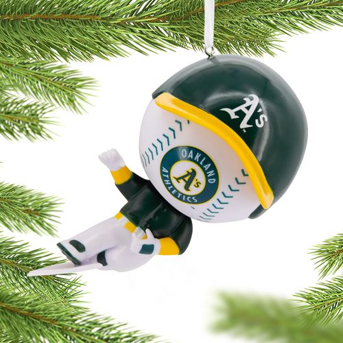 MLB Bouncing Buddy Sliding Oakland Athletics Holiday Ornament