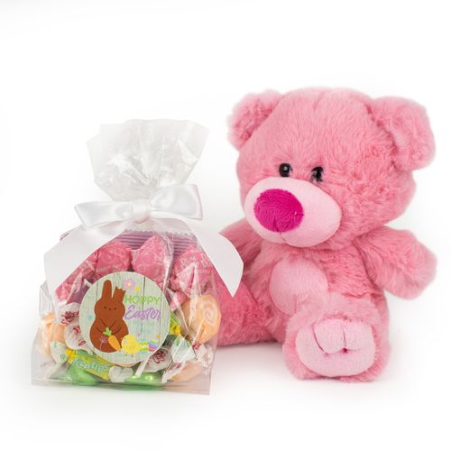 Personalized Hoppy Easter With Bunny And Chick Bunny Goodie Bag and Bear