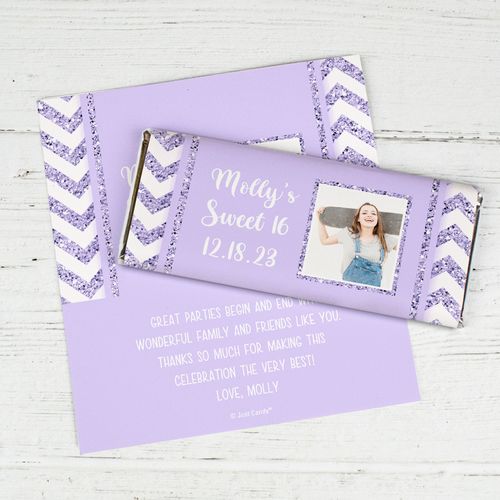Personalized Chevron Sweet 16 With Photo Hershey's Chocolate Bar Wrappers