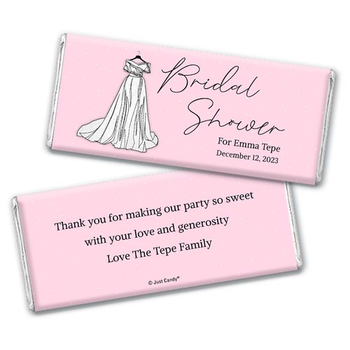 Personalized Wedding Dress Chocolate Bar Bridal Shower Favor