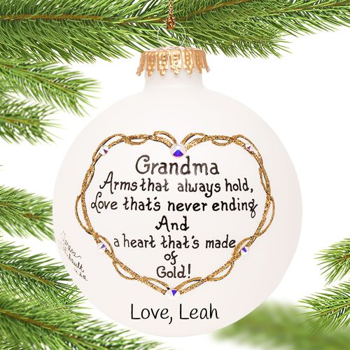 Personalized Grandma Arms That Hold Holiday Ornament
