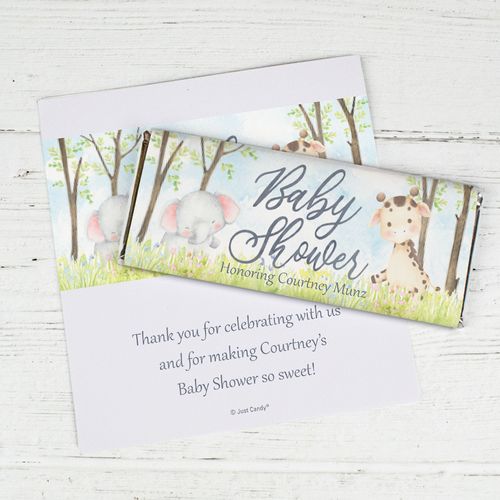 Personalized Baby Animals Chocolate Bar Wrappers Baby Shower Favor