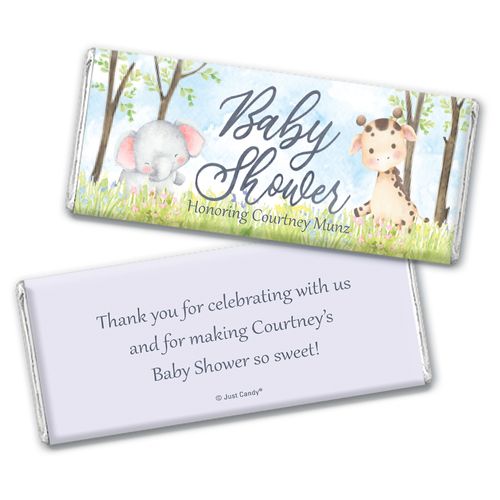 Personalized Baby Animals Chocolate Bar Baby Shower Favor