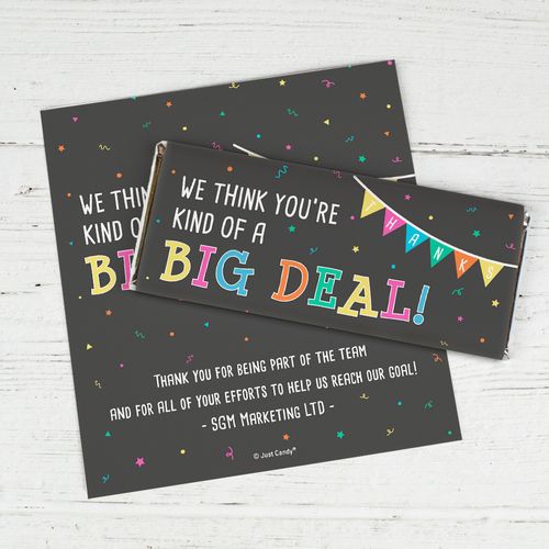 Personalized We Think You're Kind Of A Big Deal Chocolate Bar Wrappers