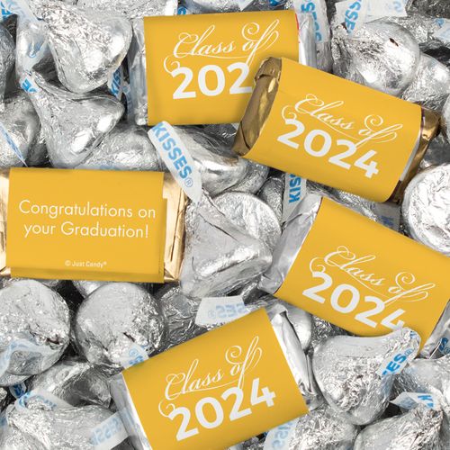 Yellow Graduation Candy Mix - Hershey's Miniatures and Kisses