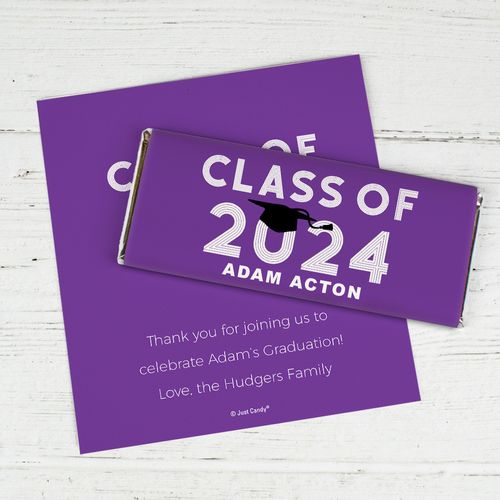 Personalized Graduation Grad Cap Chocolate Bar Wrappers