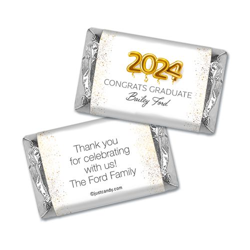 Personalized Congrats Graduate Golden Balloons Hershey's Miniatures