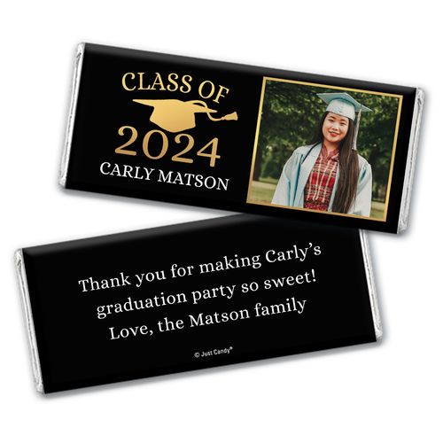 Personalized Golden Graduation Cap Chocolate Bar