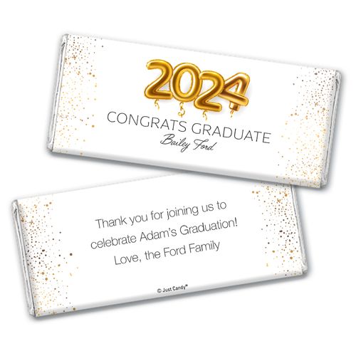 Personalized Congrats Graduate Golden Balloons Chocolate Bar