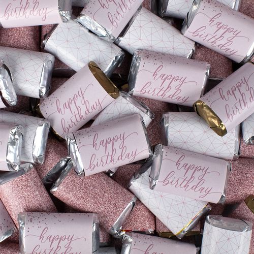 Rose Gold Happy Birthday Wrapped Hershey's Miniatures
