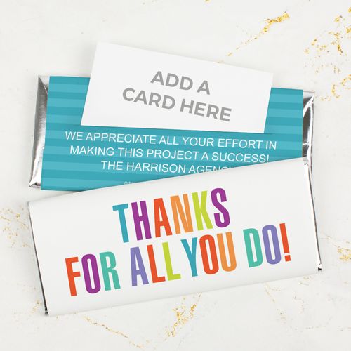 Personalized Thanks For All You Do Business Card Chocolate Bar