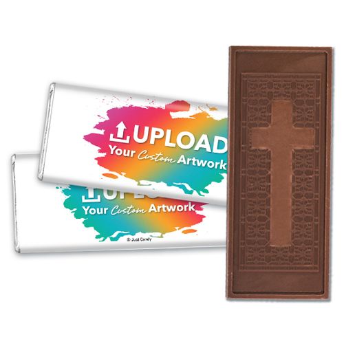 Personalized Add Your Artwork Embossed Cross Chocolate Bar