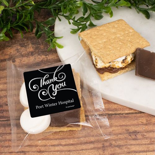 Personalized Swirly Thank You S'mores Favor