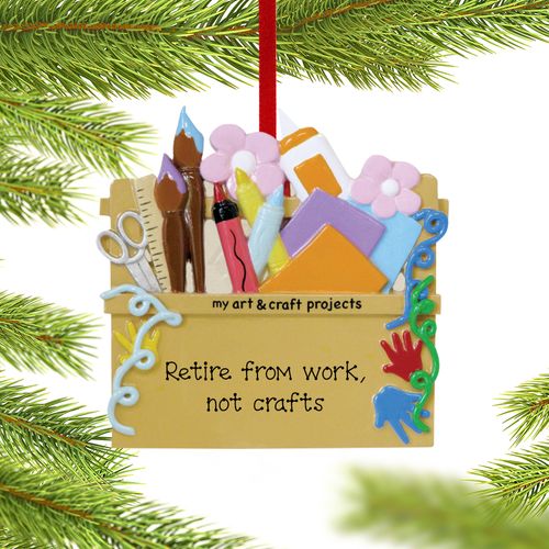 Personalized Arts and Crafts Retirement Holiday Ornament