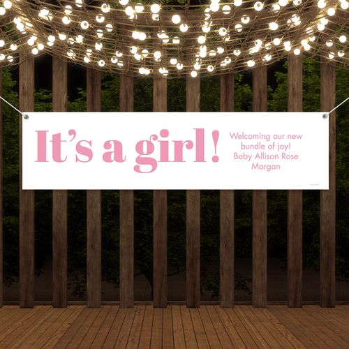 Personalized It's A Girl 5 Ft. Banner