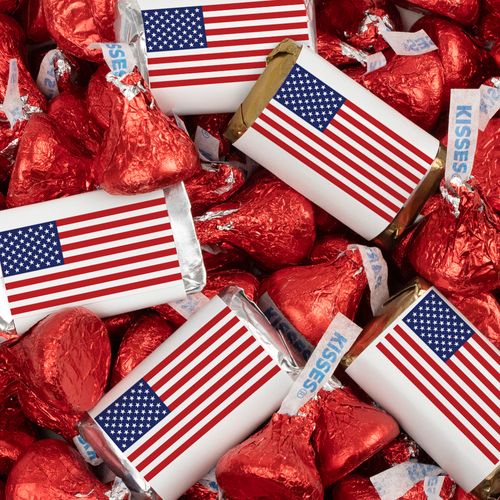 Patriotic Hershey's Miniatures, Kisses and Lindt Truffles