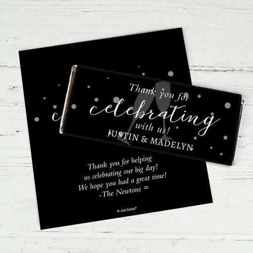 Personalized Wedding - Celebrating Champs Chocolate Bar Wrappers