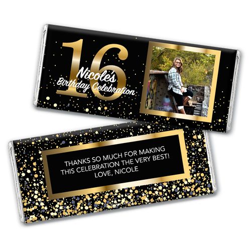 Personalized Milestone Elegant Birthday Bash Photo Chocolate Bar