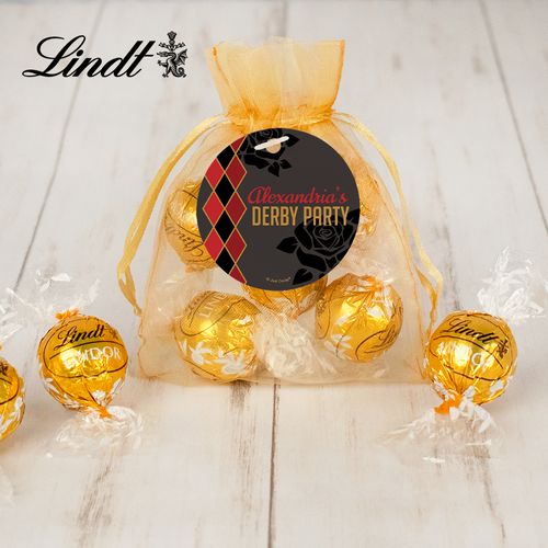 Personalized Derby Party Lindt Truffle Organza Bag