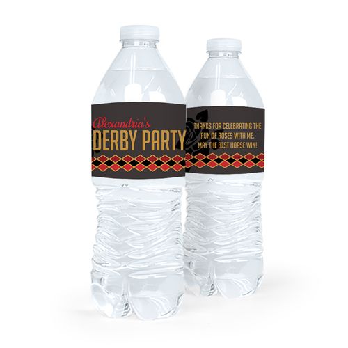 Personalized Derby Party Water Bottle Sticker Labels (5 Labels)